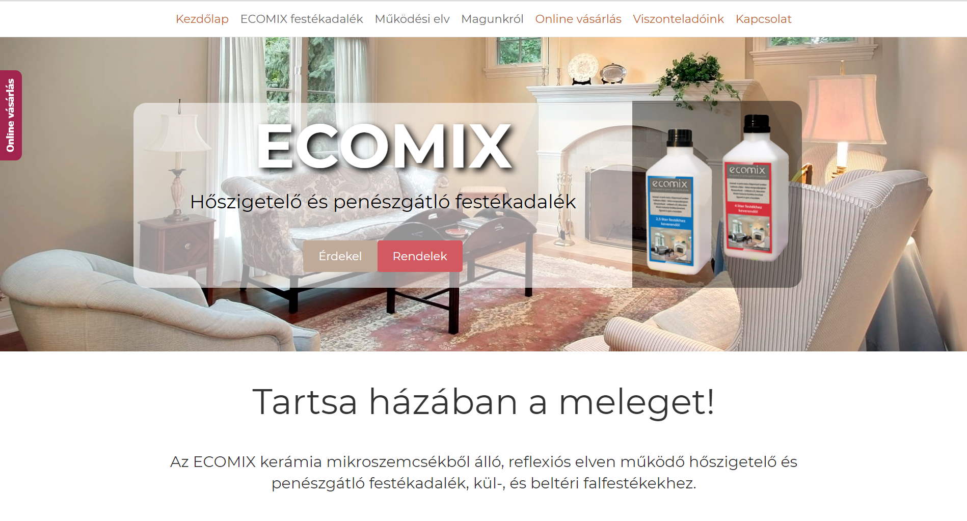 Honlapkészítés referenciák - Eco-mix.hu