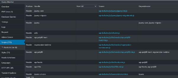 Query Monitor plugin