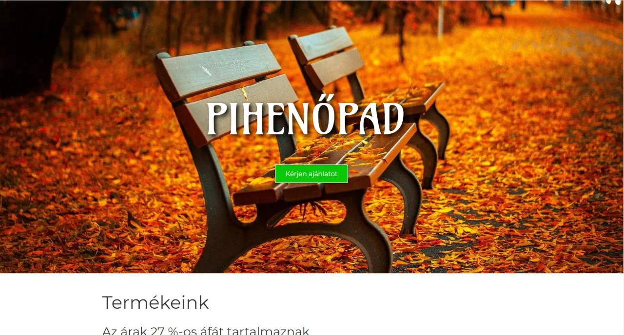 weboldal készítés - pihenopad.hu