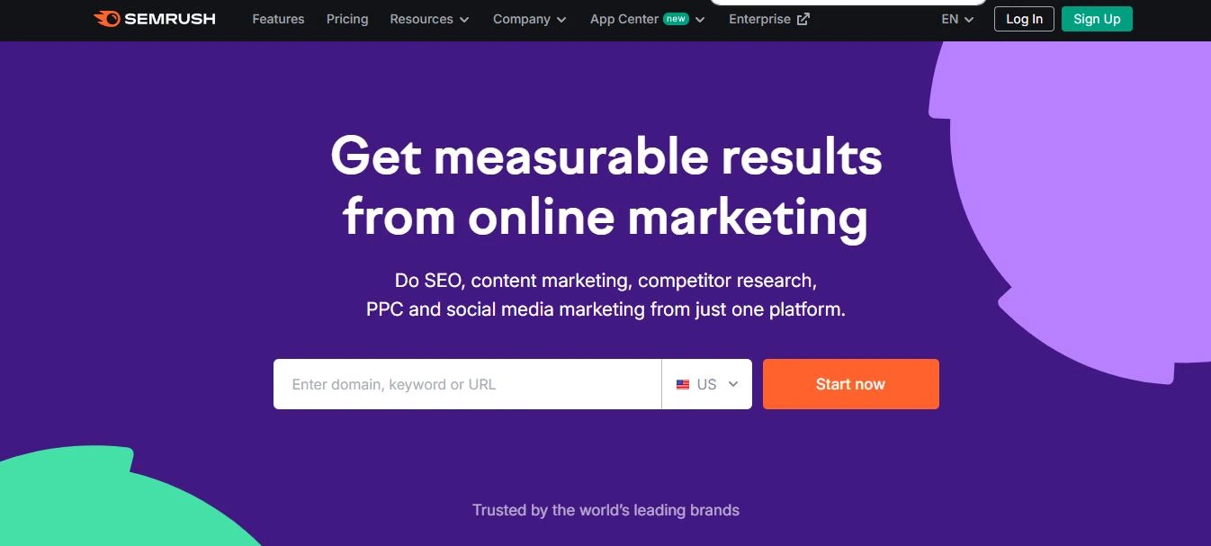 A semrush segít céged riválisainak feltérképezésére.