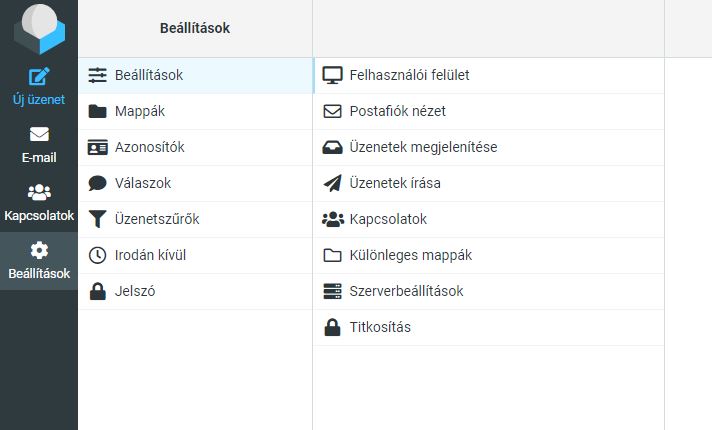 A levelező beállításai